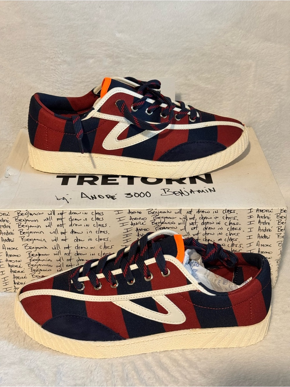 Tretorn Men’s Casual Socks with Bright Orange Trim